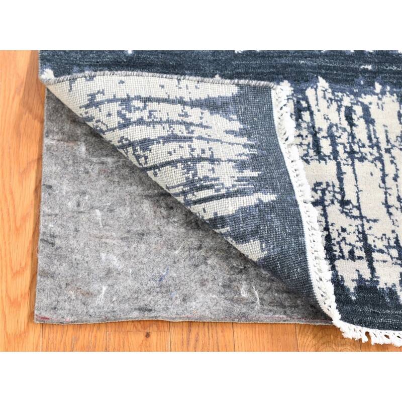 Hand Knotted Ivory Modern and Contemporary with Wool Oriental Rug (2' x